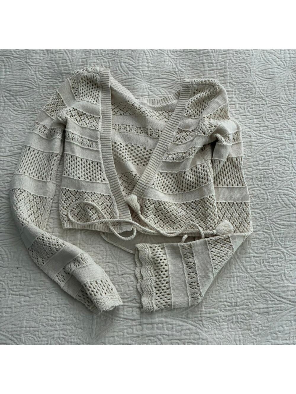 Aerie Wrap Cardigan, oatmeal XS, NWOT